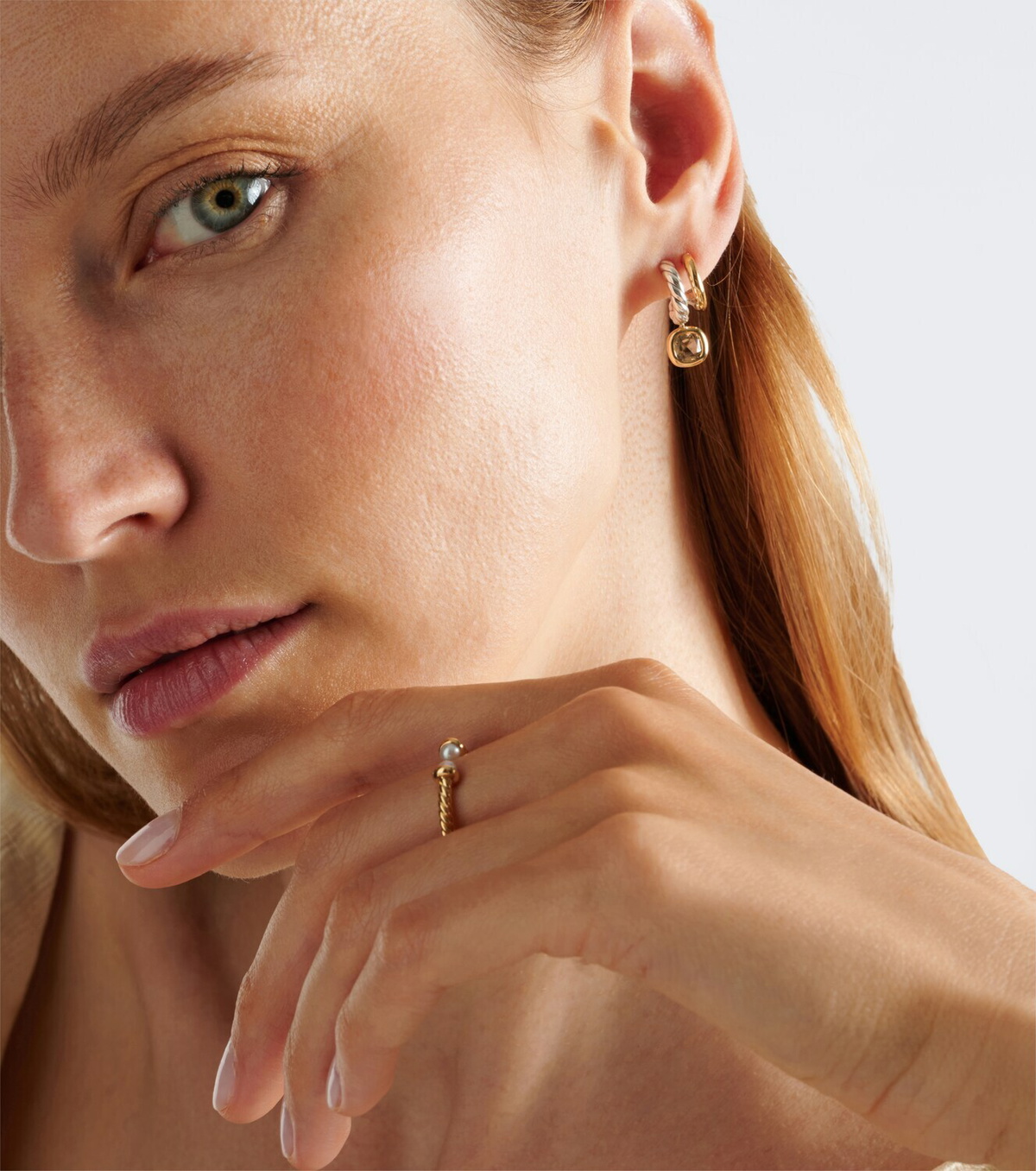 David Yurman DY Mercer® 18kt gold and sterling silver drop earrings with citrines