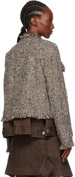 sacai Brown Tweed Denim Jacket
