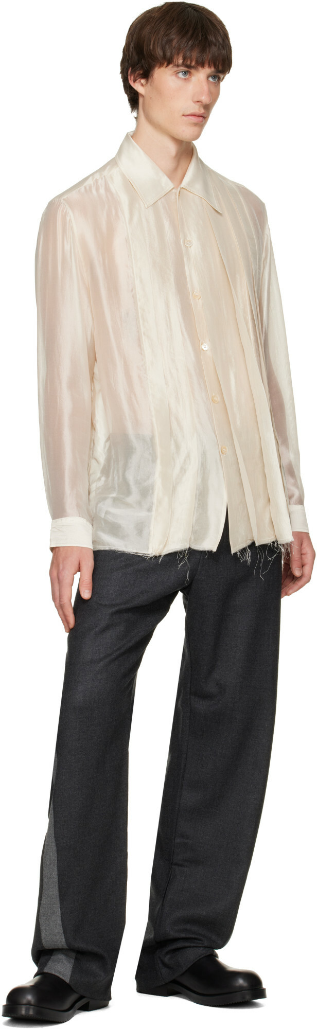 Edward Cuming Gray Twisted Tailored Trousers