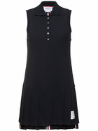 THOM BROWNE Sleeveless Pleated Tennis Mini Dress