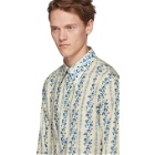 Gucci Off-White and Blue Floral Logo Shirt
