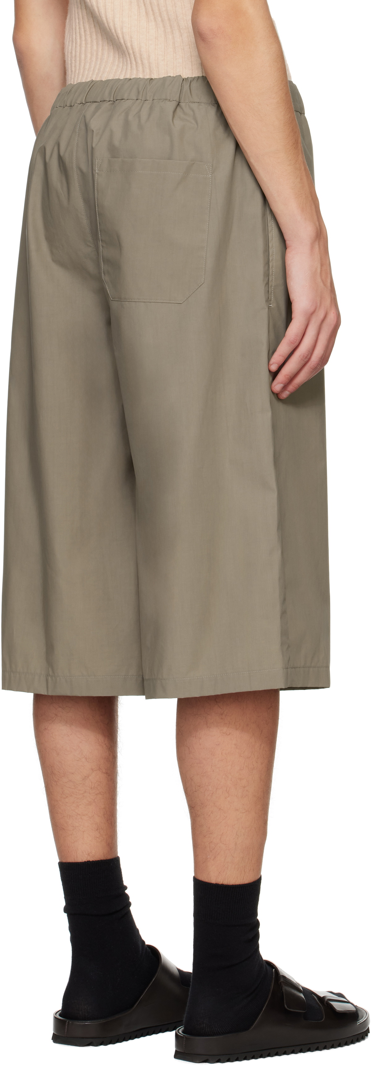 Rier Taupe Popeline Bermuda Shorts