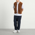 Universal Works Men's Alvar Fleece Lancaster Gilet in Cumin