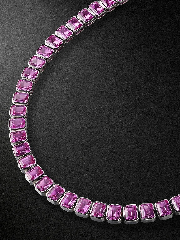 Photo: 42 Suns - 14-Karat White Gold Pink Sapphire Tennis Necklace
