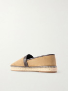 Manolo Blahnik - Nerano Leather-Trimmed Suede Espadrilles - Brown
