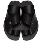 Jil Sander Black Leather Slide Sandals