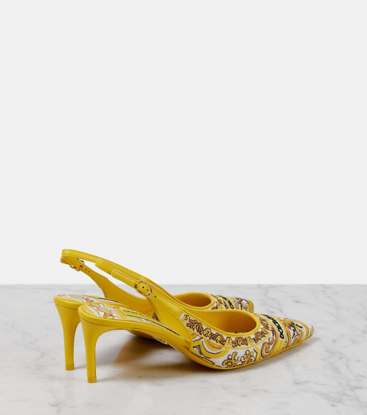 Dolce&Gabbana Majolica embroidered slingback pumps Dolce & Gabbana