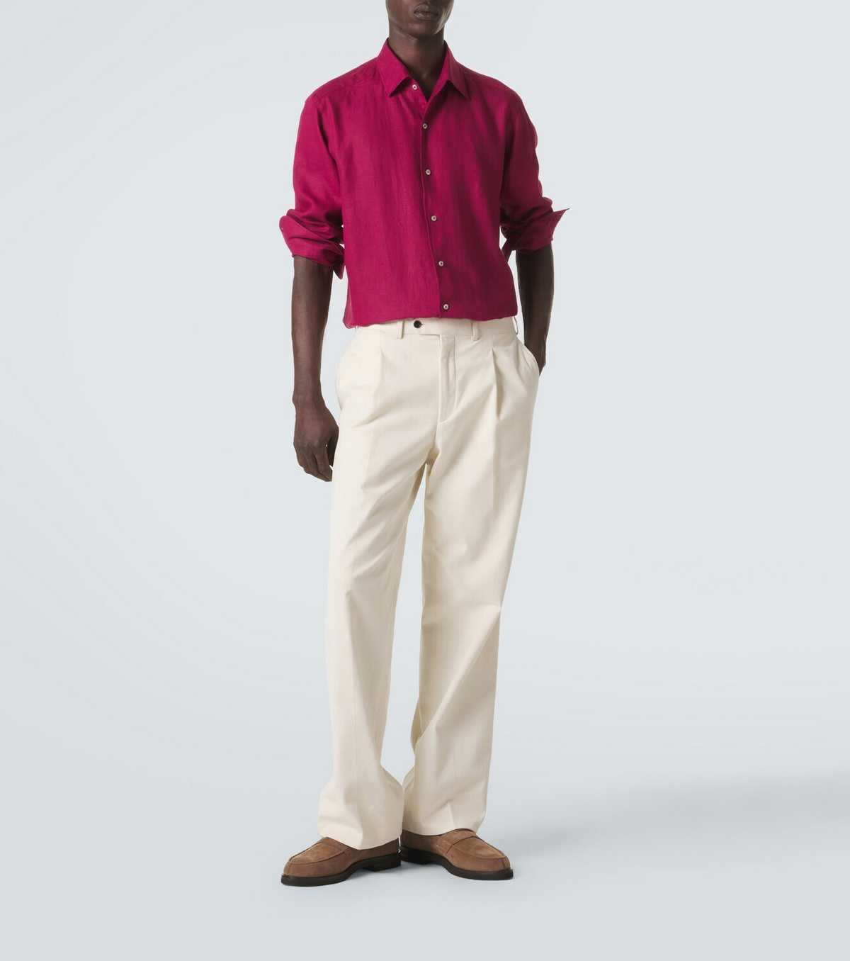 Thom Sweeney Suede penny loafers