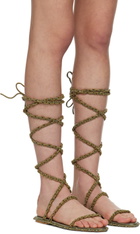 Isa Boulder SSENSE Exclusive Green Vine Sandals