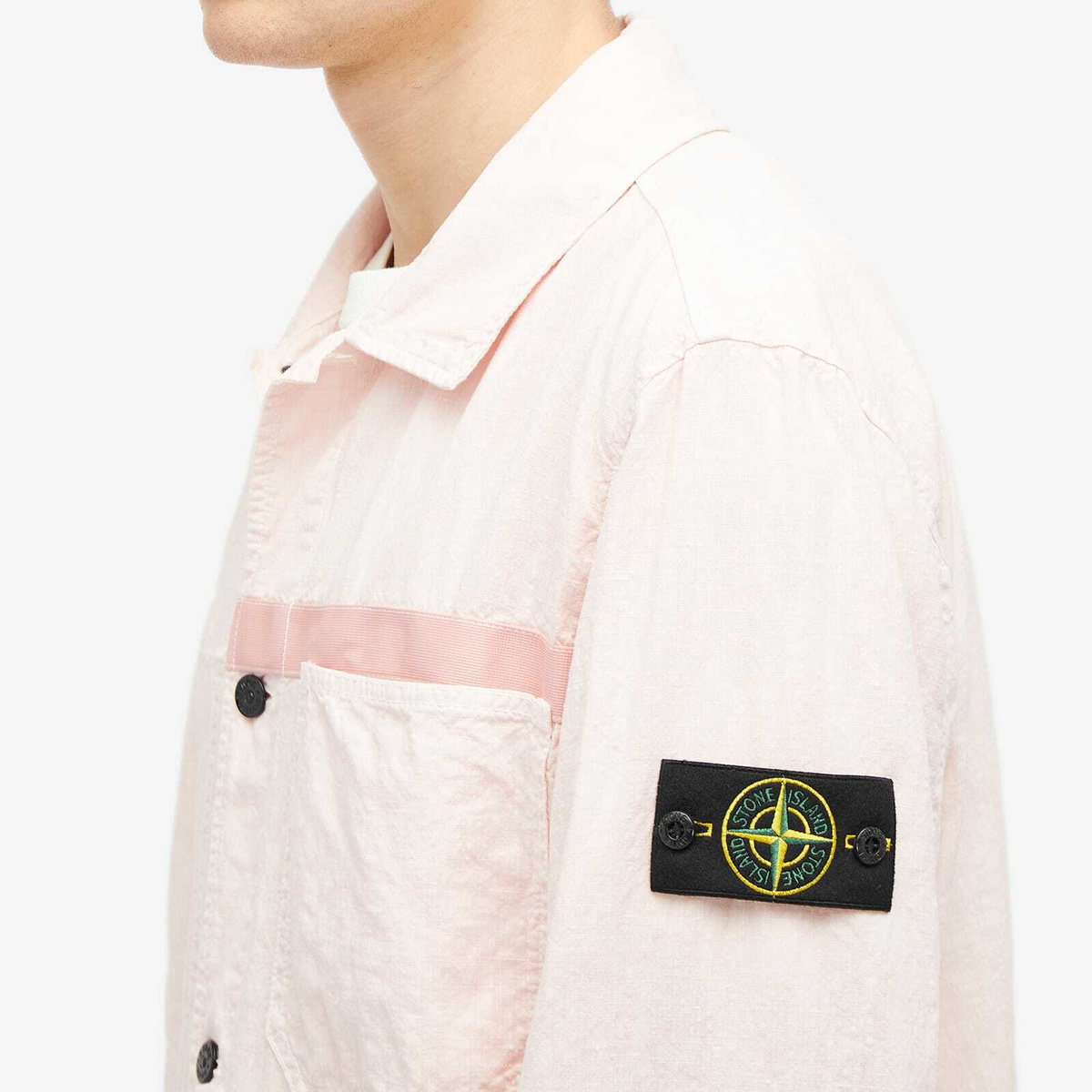 Stone Island Men's Lini Nylon Tela-TC Jacket in Pink Stone