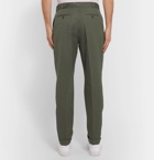 Officine Generale - Olive Tapered Pleated Washed Cotton-Twill Suit Trousers - Green
