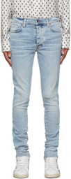 AMIRI Blue Flocked Track Jeans