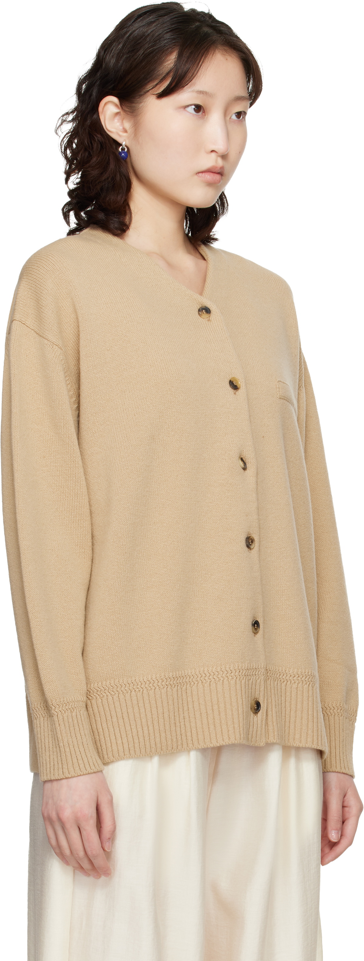 Cordera Beige Merino Wool Cardigan