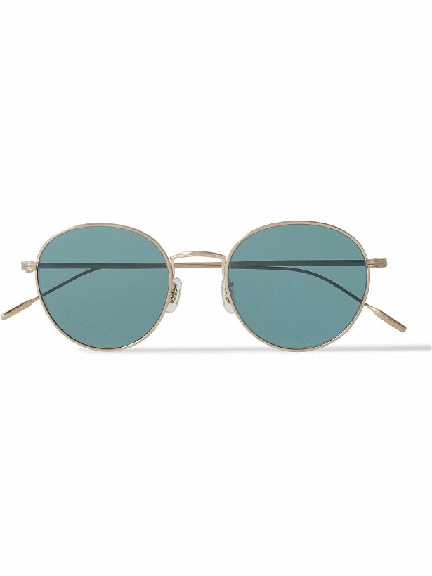 Photo: Oliver Peoples - Altair Round-Frame Gold-Tone Polarised Sunglasses