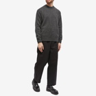 Comme des Garçons Homme Men's Lambswool Distressed Crew Knit in Charcoal/Red