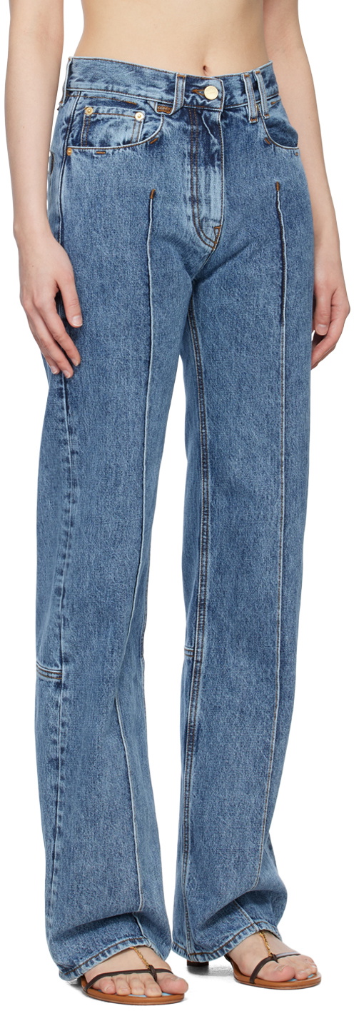 Jacquemus Blue Le Raphia 'Le De Nimes Bordado' Jeans Jacquemus