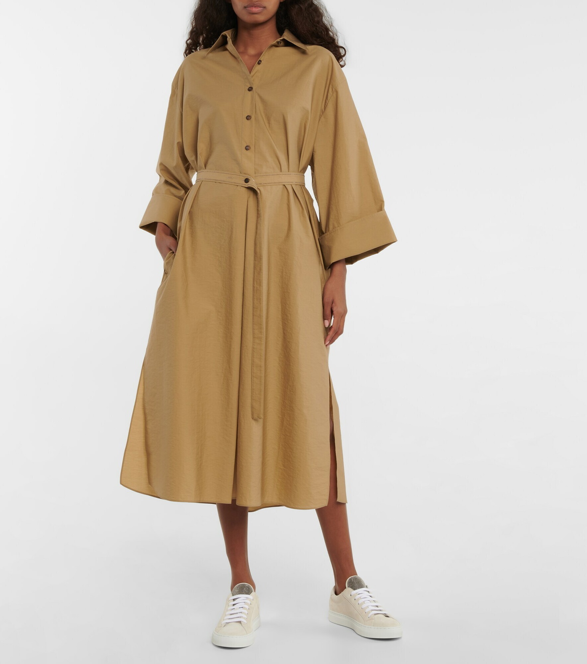 ワンピース Brunello Cucinelli Sleveless Shirt Dress In Cotton Blend Brunello Cucinelli - Cotton-blend shirt dress Brunello Cucinelli
