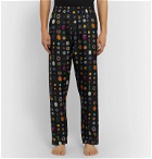 Versace - Printed Silk-Twill Pyjama Trousers - Black