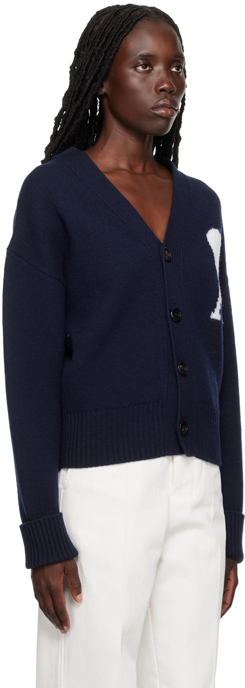 AMI Paris Navy Ami de Cœur Cardigan AMI