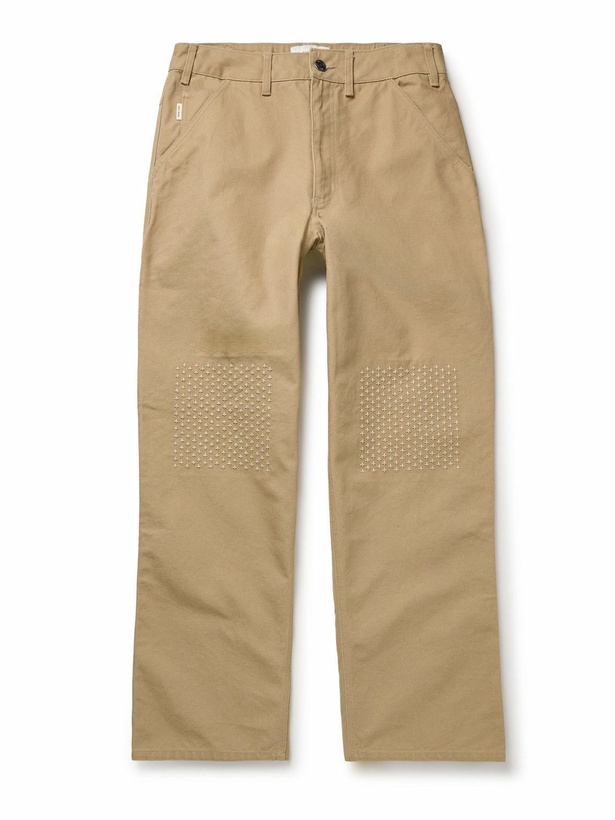 Photo: Nike - Life Wide-Leg Embroidered Cotton-Canvas Trousers - Brown