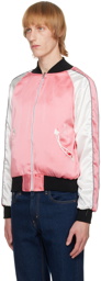 Youths in Balaclava White Psycho Souvenir Reversible Bomber Jacket