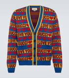 Gucci Intarsia striped cotton and wool cardigan