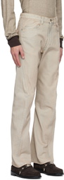 NVRFRGT Tan Twisted Jeans