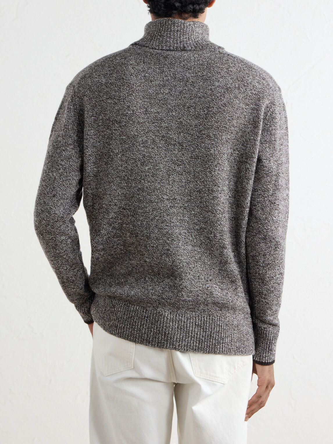 Altea - Wool and Cashmere-Blend Mouliné Rollneck Sweater - Brown