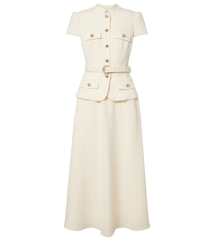 Photo: Self-Portrait Belted peplum crêpe midi dress