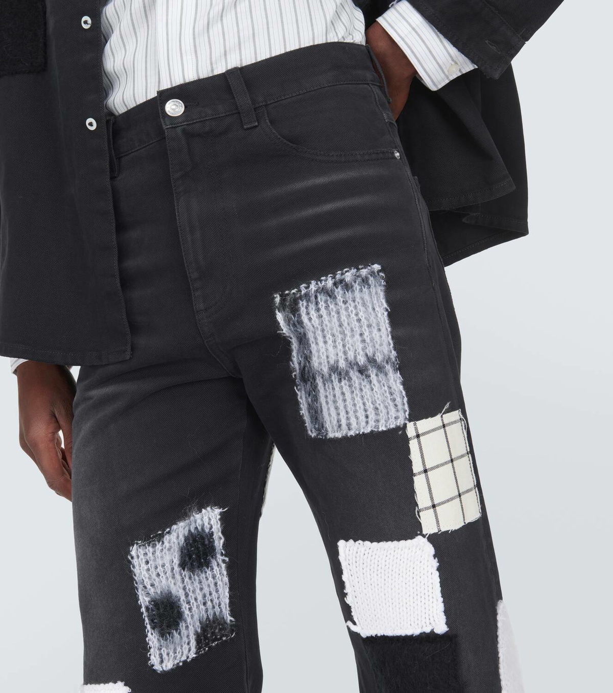 【MARNI】 Patch-applique wide-leg jeans Marni Patch-appliqué wide-leg jeans Marni