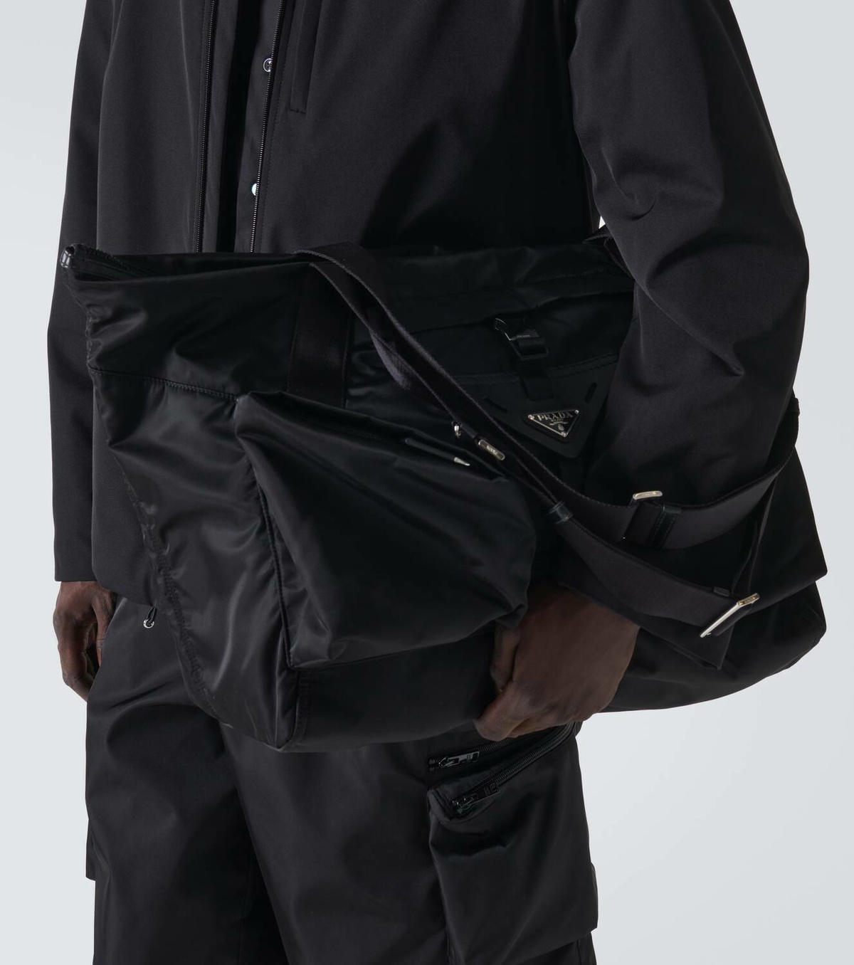 Prada Re-Nylon leather-trimmed duffel bag