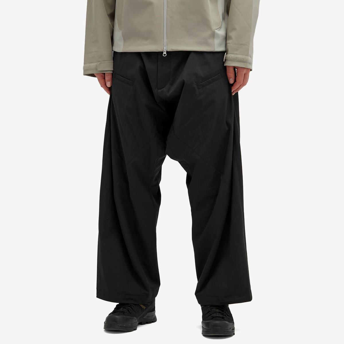 Acronym Men's Encapsulated Nylon Ultrawide Drawcord Trousers in Black