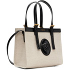 Versace Beige & Black Rivière Mini Canvas Tote