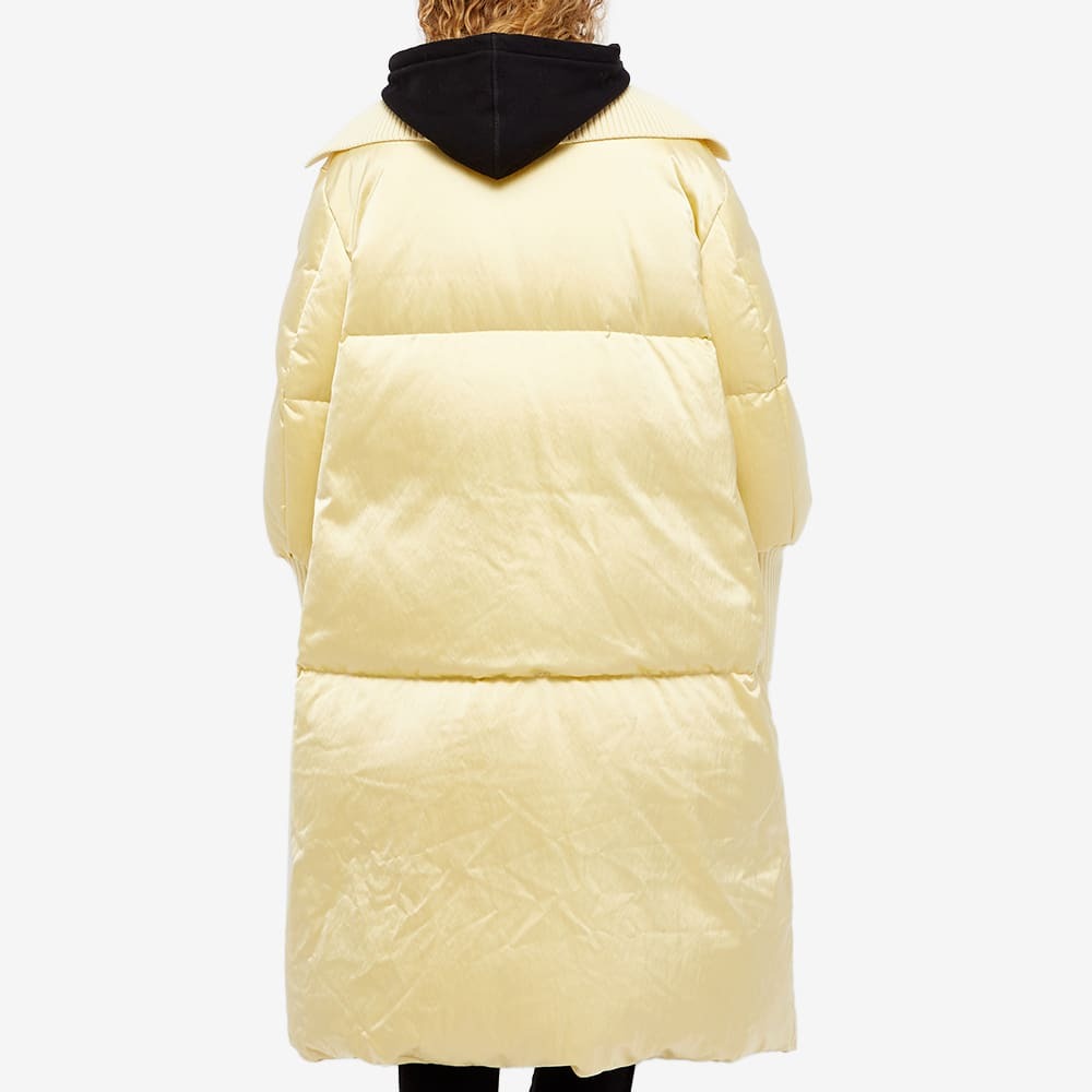 Jil Sander Women's Shiny Nylon Satin Long Down Coat in Bright Yellow