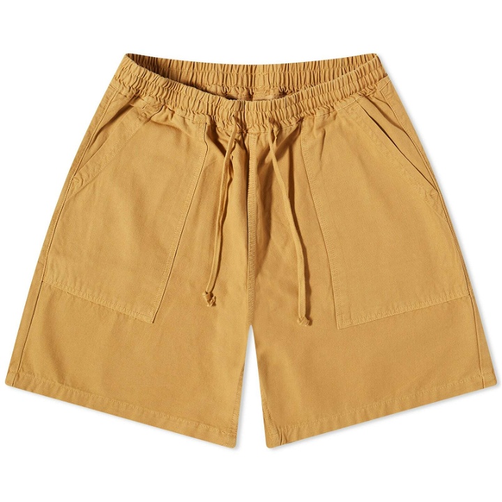 Photo: Service Works Men's Classic Canvas Chef Short in Tan