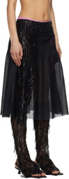 Edward Cuming Black Dripping Pleat Around Midi Skirt