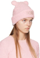 GCDS Pink Teddy Hairy Beanie