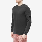 C.P. Company Men's Cotton Crepe Crew Knit in Black