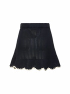 SELF-PORTRAIT Crochet Cotton Blend Mini Skirt
