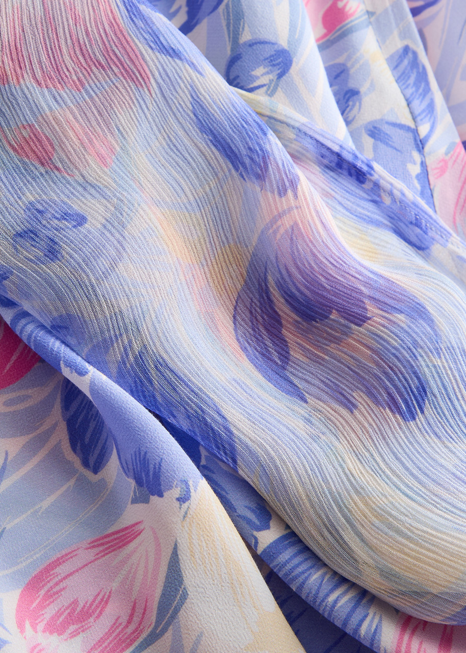 Rixo Hayley Printed Scarf-effect Midi Dress Lilac