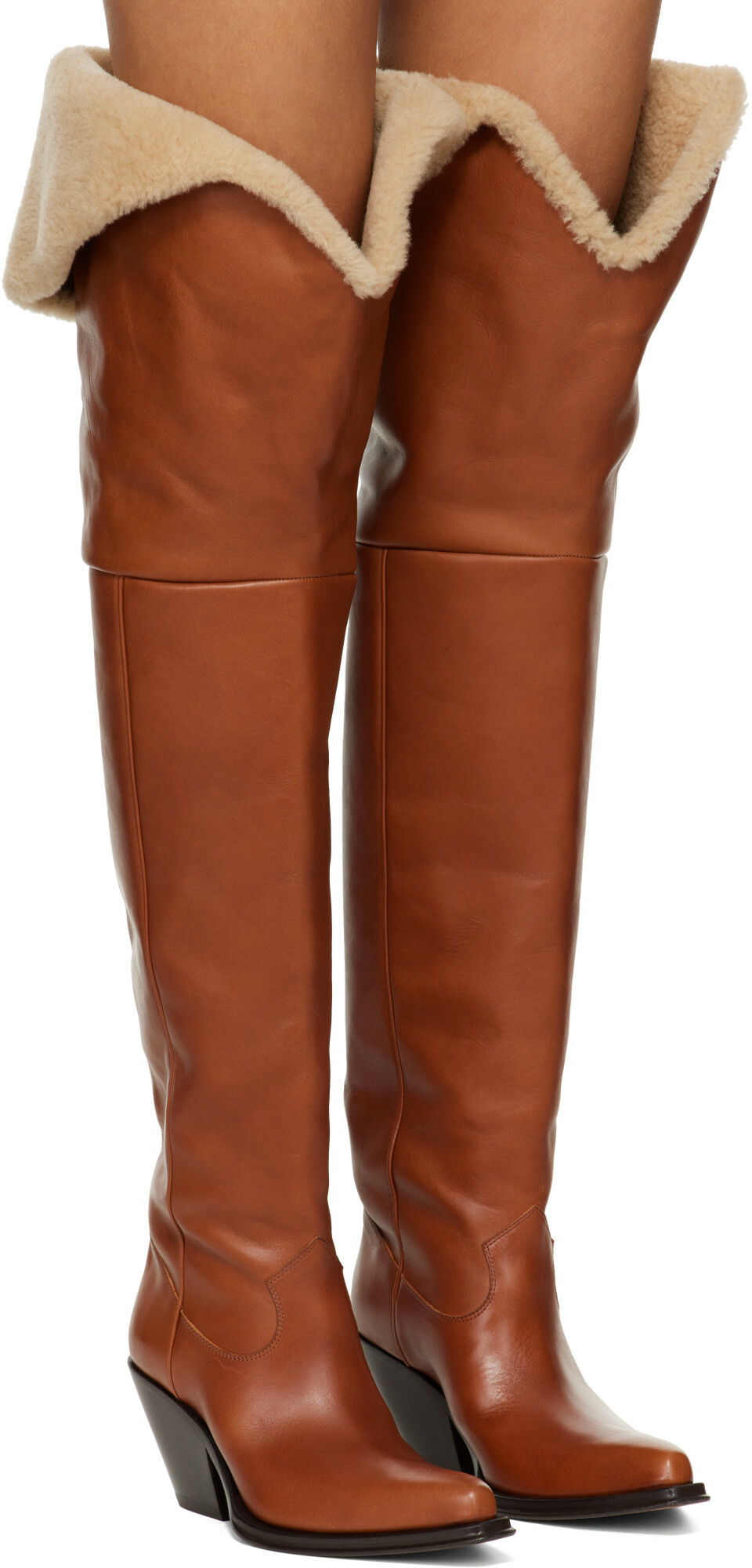 Chloé Tan Azelan Thigh High Boots