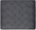 Bottega Veneta Gray Intrecciato Bi-Fold Wallet