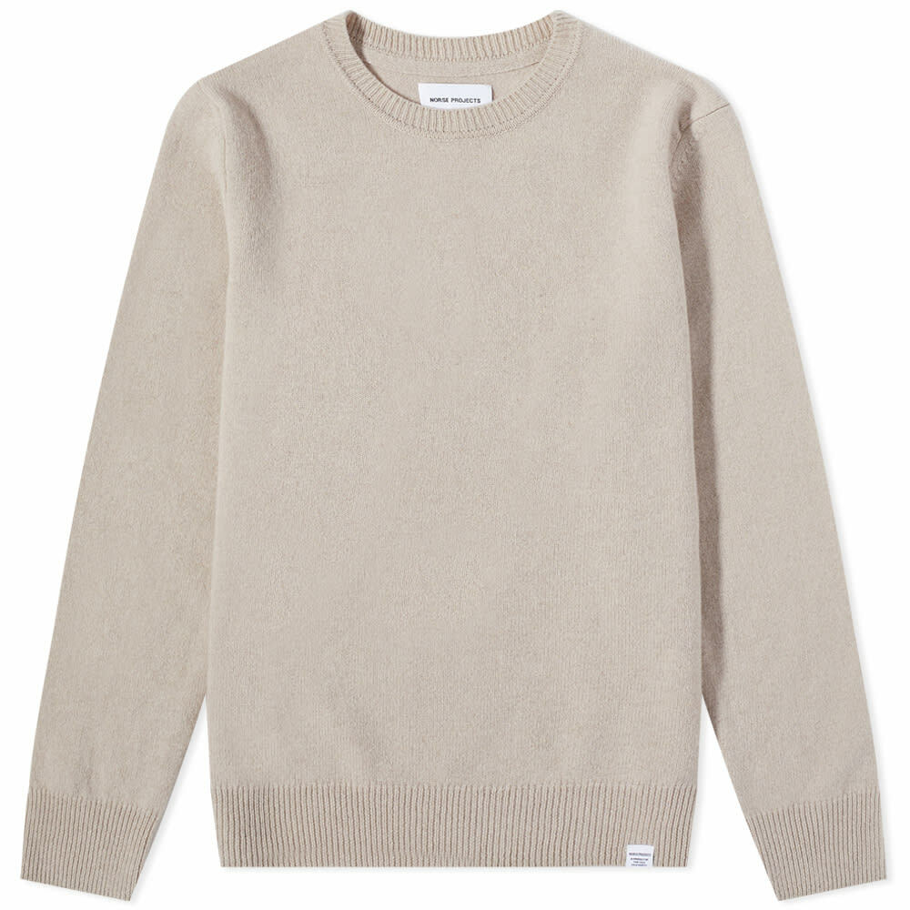 Norse Projects Men's Sigfred Lambswool Crew Knit in Utility Khaki Norse ...