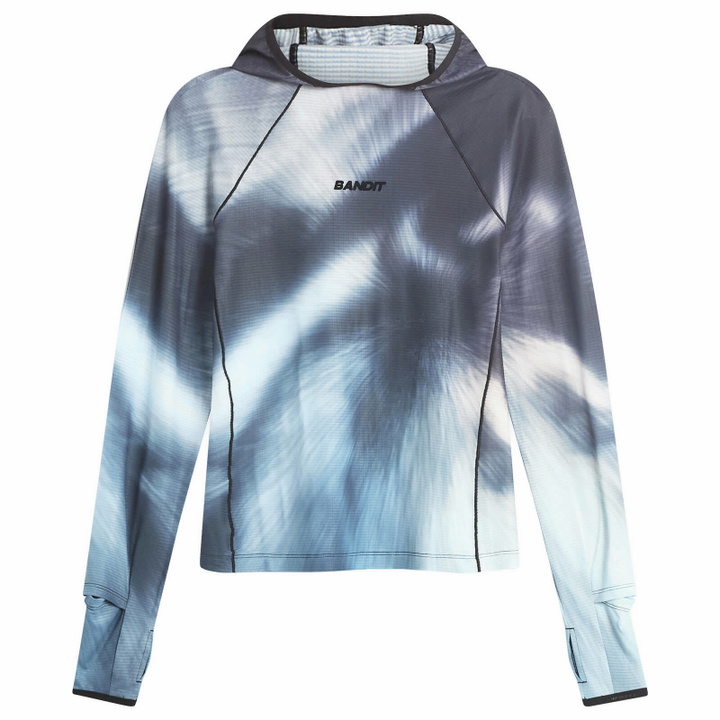 Photo: Bandit Women's Aura Grid Performance Hooded Performance Long in Storm Multi