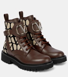 Valentino Garavani Toile Iconographe combat boots