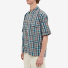 Eastlogue Men's Holiday Short Sleeve Shirt in Blue/Orange Check