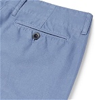 Mr P. - Wide-Leg Garment-Dyed Cotton-Twill Chinos - Men - Blue