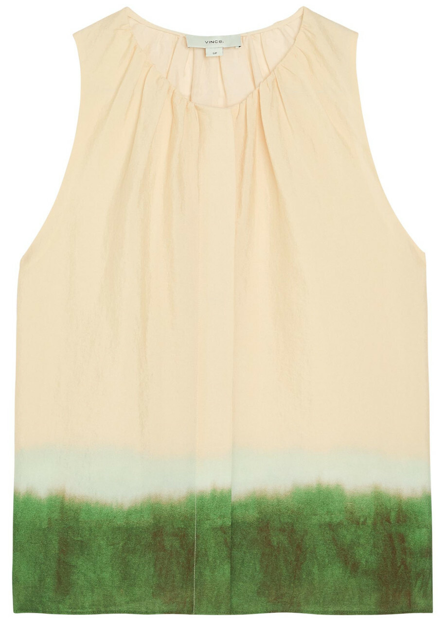 Vince Dip-dye Woven top Cream
