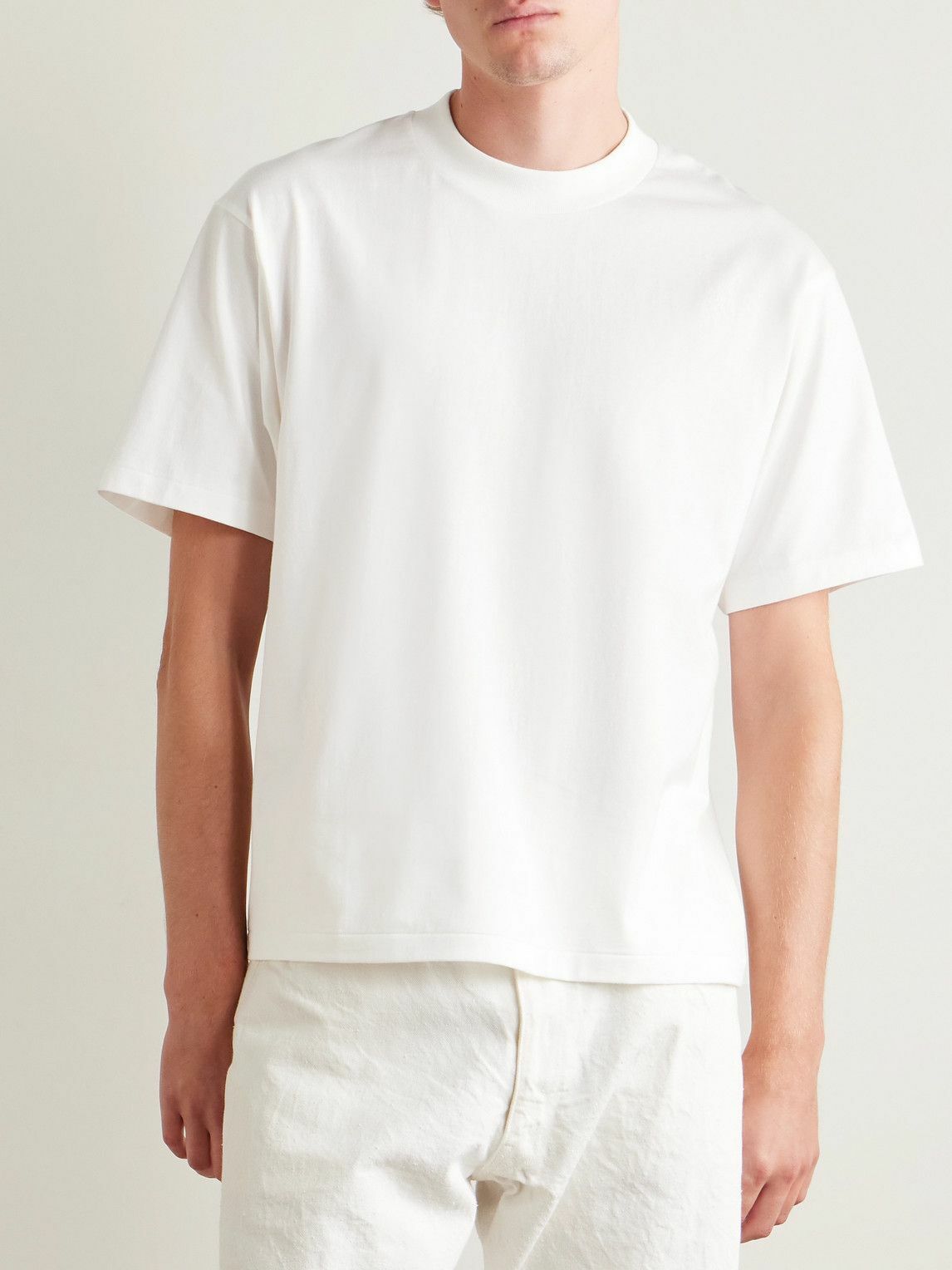 Kaptain Sunshine - Suvin Cotton-Jersey T-Shirt - White Kaptain