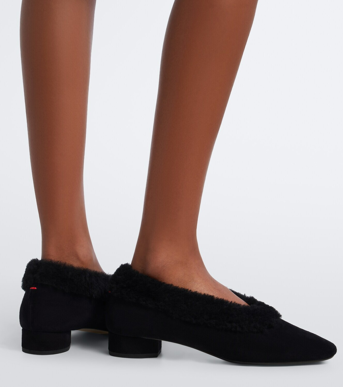 Aeyde Delia shearling-lined suede ballet flats